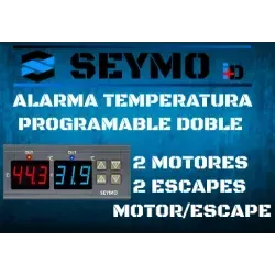 Doble alarma de temperatura programable (dos escapes) o (escape y motor) o (dos motores)